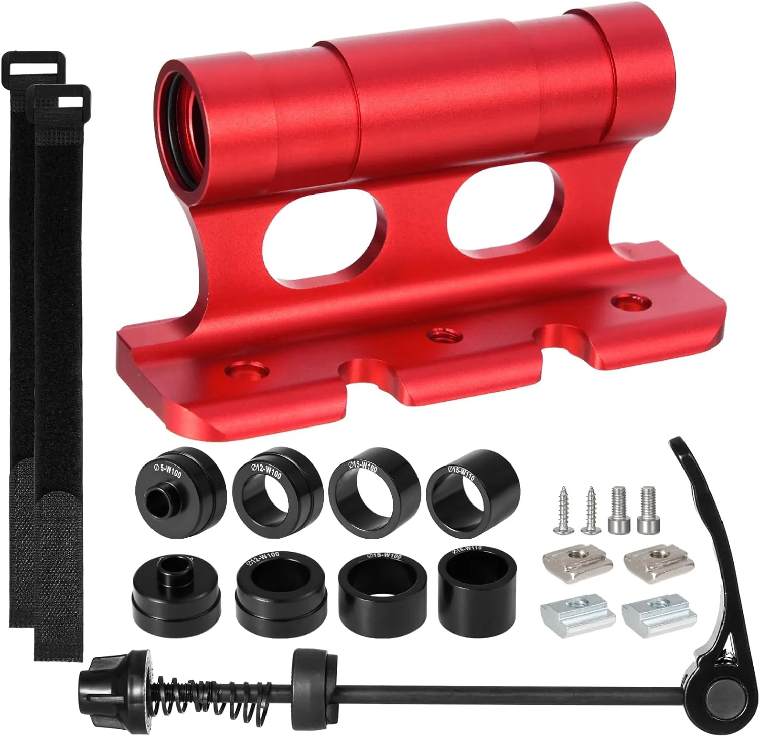 Bicycle Quick Release Front Fork Mount - Thru Axle Carrier Bike Fork Rack Block with 4 Adapters, Car Roof or Trunk Installation Bike Stand Holder for Car Truck Van
