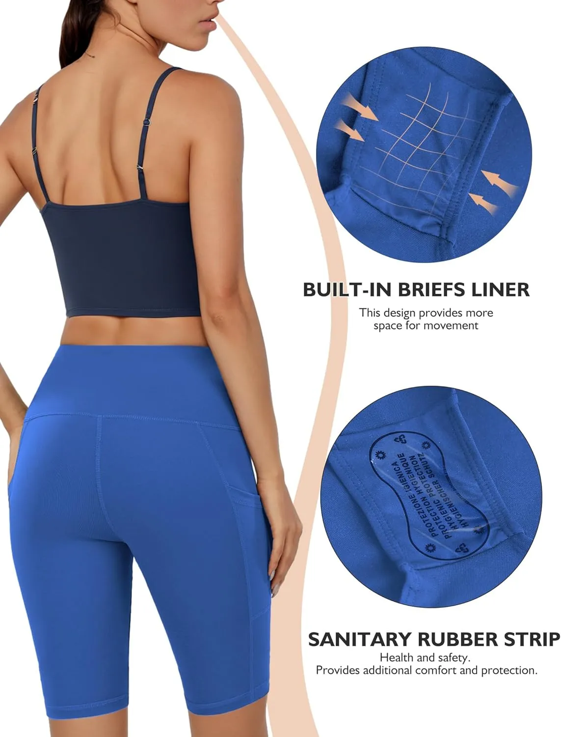 Buauty High-Waisted Women's 12" Swim Shorts with Liner UPF50  Board Shorts with Pockets Quick Dry Swimsuit Bottom
