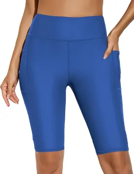 Buauty High-Waisted Women's 12" Swim Shorts with Liner UPF50  Board Shorts with Pockets Quick Dry Swimsuit Bottom