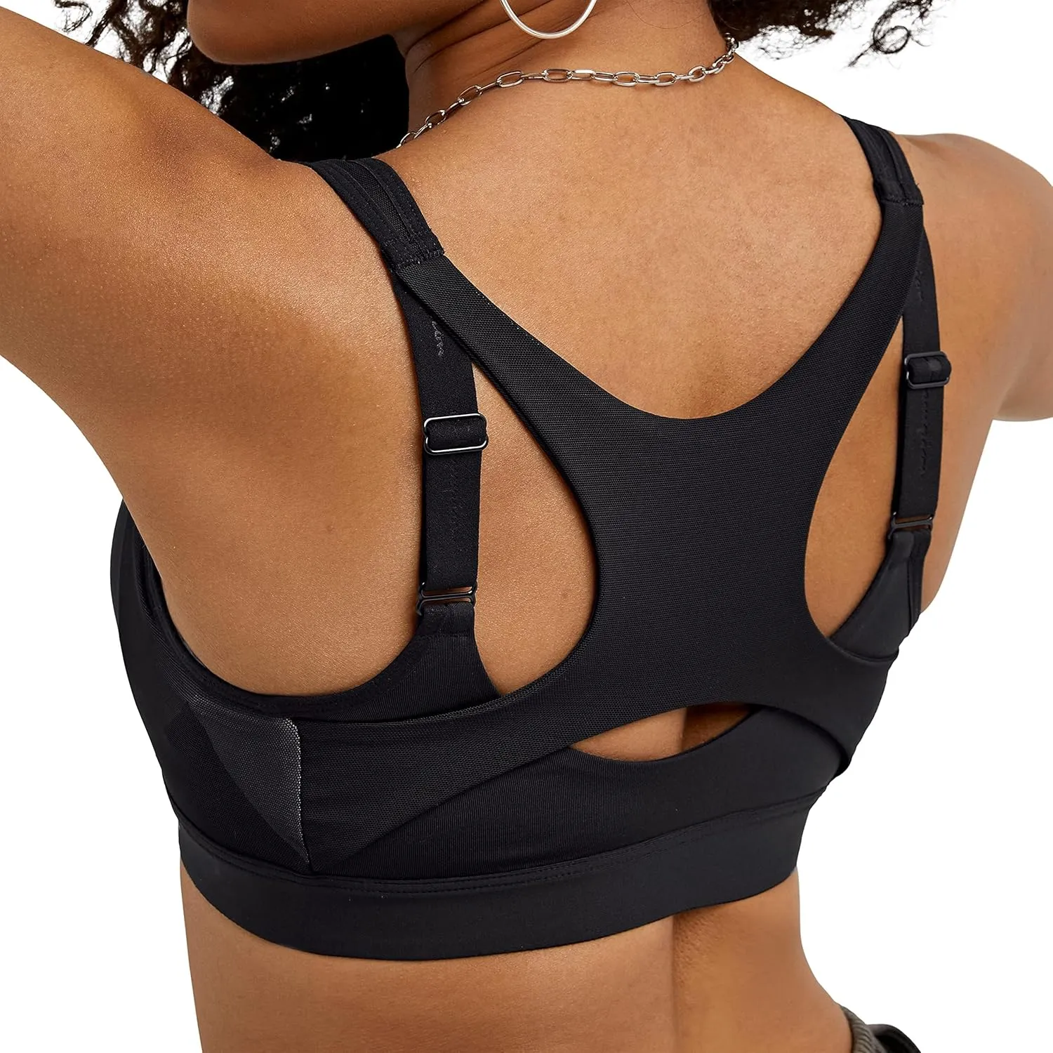 Champion Women's Sports Bra, Motion Control Zip High-impact Sports Bra, Wirefree Bra for Women