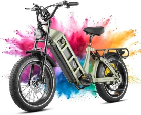 eAhora Juliet Pro II Electric Bike - 4400W Dual Motor 43MPH 60V 70Ah 200Mile Long Range Electric Bike for Adults, 20'' Fat Tire Fast Electric Mountain Bike Full Suspension Electric Bicycle