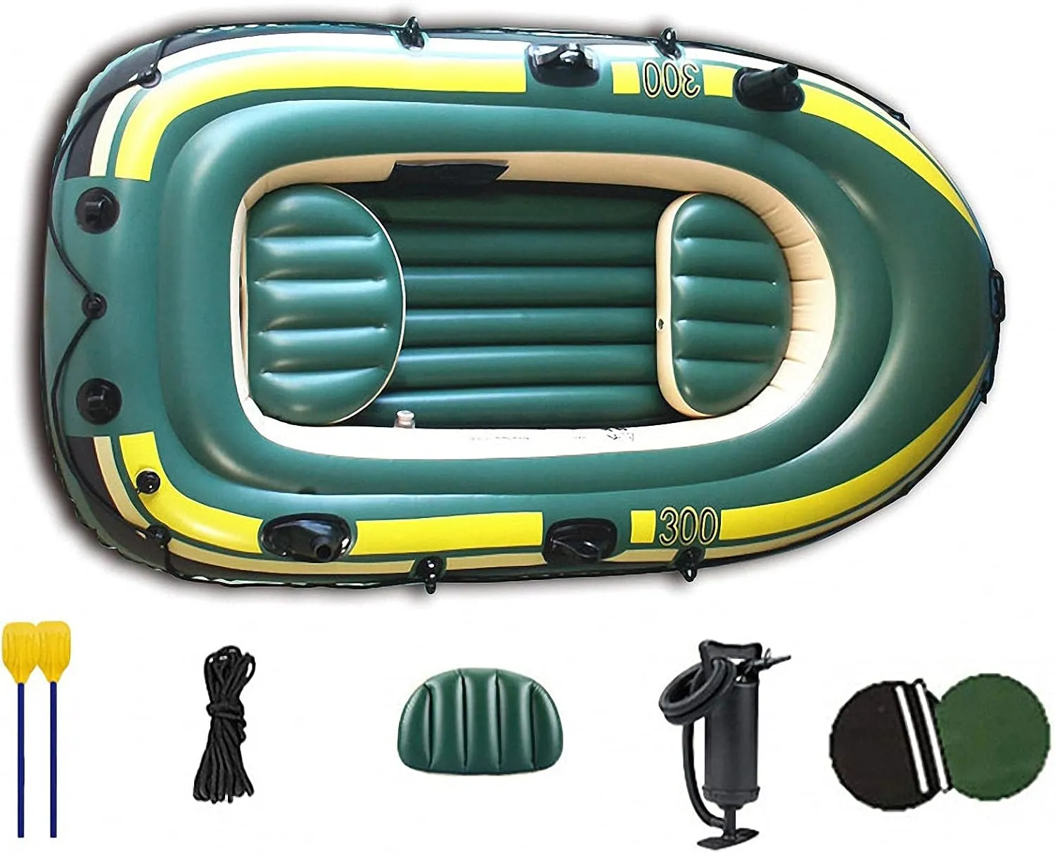 Inflatable Rowing Boats for Adults Rubber Dingy, Inflatable Boat Raft, Fishing Kayak Canoe, Thickened Fishing Foldable Drifting 230x130x35cm