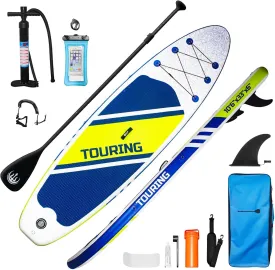 Inflatable Stand Up Paddle Board with SUP Accessories, Stand Up Paddle Board with Removable Fin, Wide and Non-Slip Comfort Deck for Youth & Adults