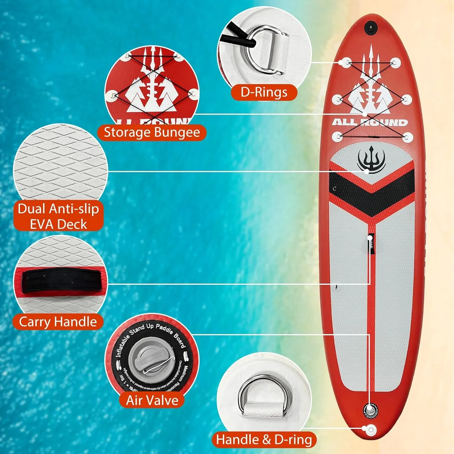 Inflatable Stand Up Paddle Board with SUP Accessories, Ultra-Light Stand Up Paddle Board with Fin, 10.6" Wide and Non-Slip Comfort Deck, 380lb Capacity SUP for Youth & Adults