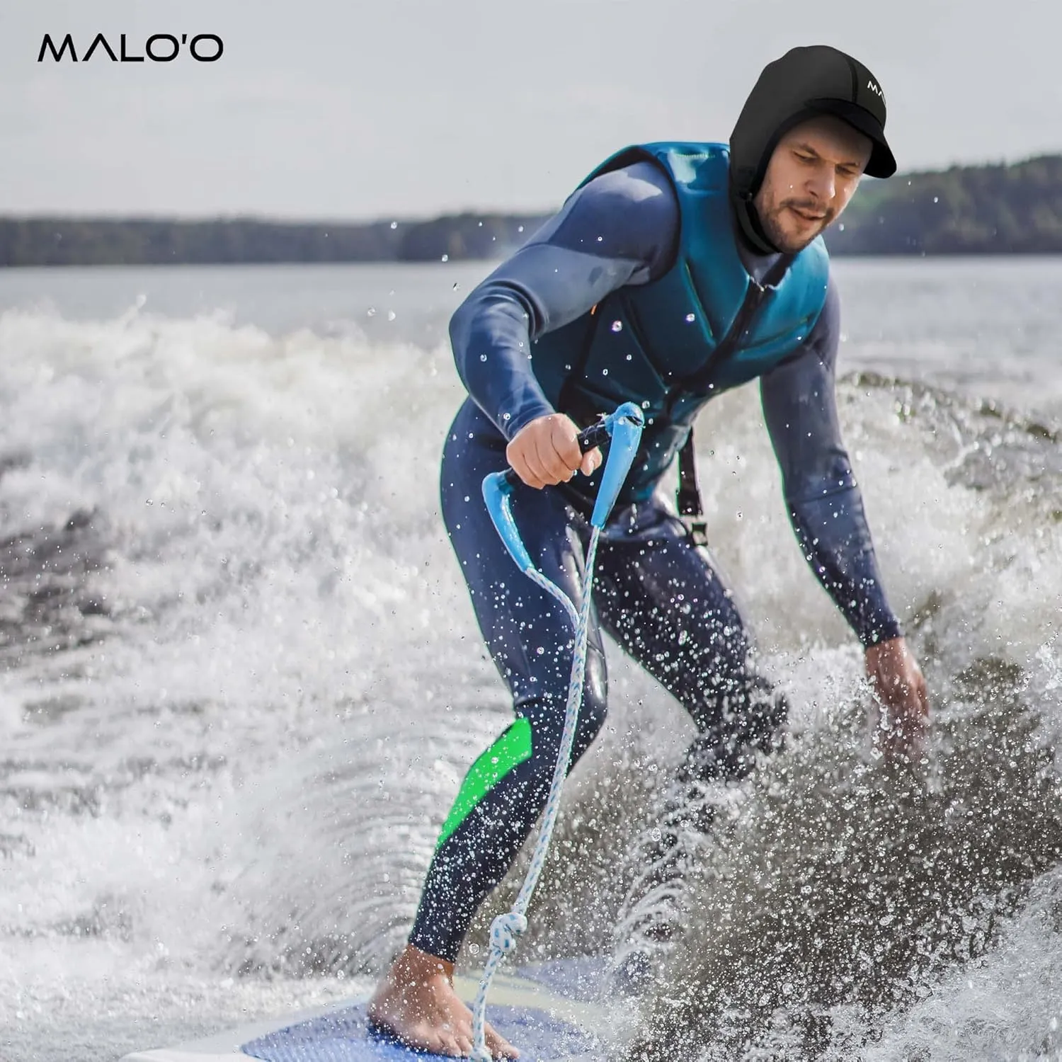 Malo'o Surf Hood 2mm Neoprene Cap - Black - Warm and Comfortable with Multiple Sizes
