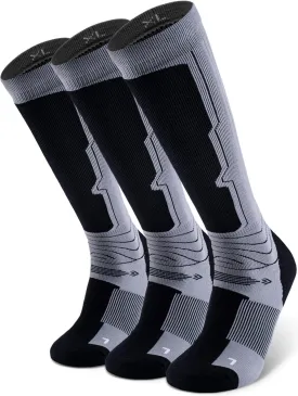 Merino Wool Ski Socks 3 Pack for Skiing, Snowboarding, Winter Thermal