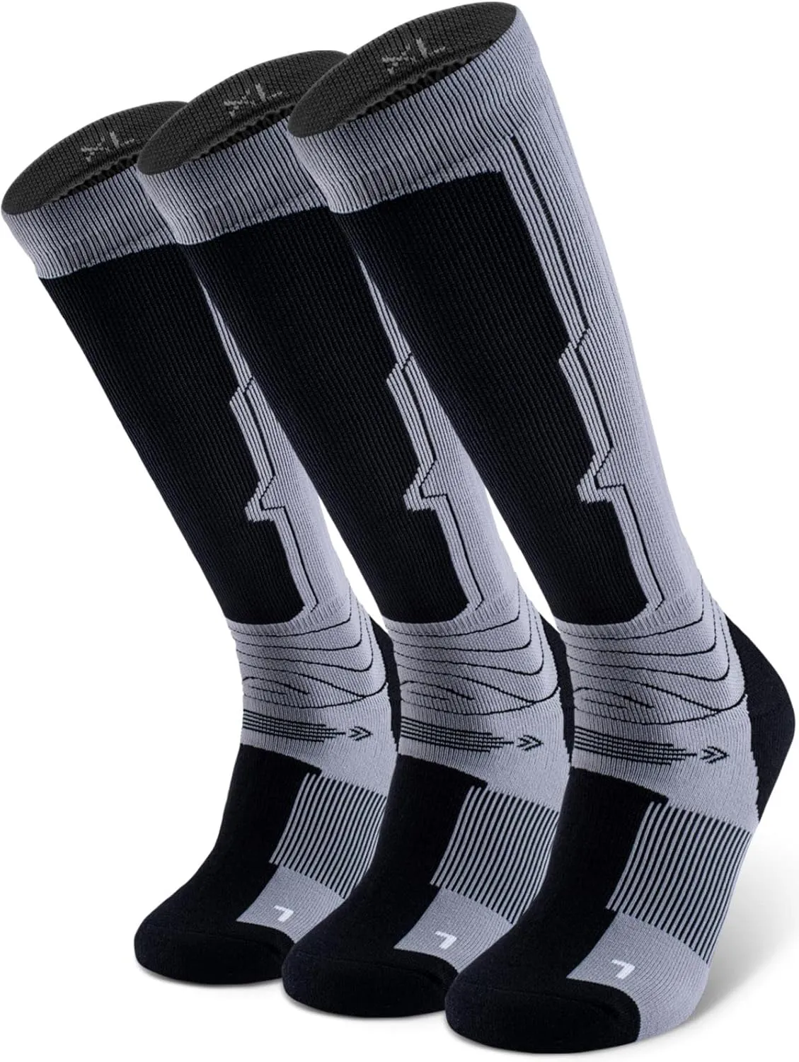 Merino Wool Ski Socks 3 Pack for Skiing, Snowboarding, Winter Thermal