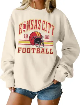 MOUSYA Football Season Sweatshirt Women Game Day Sweatshirt Sunday Funday Pullover Tops