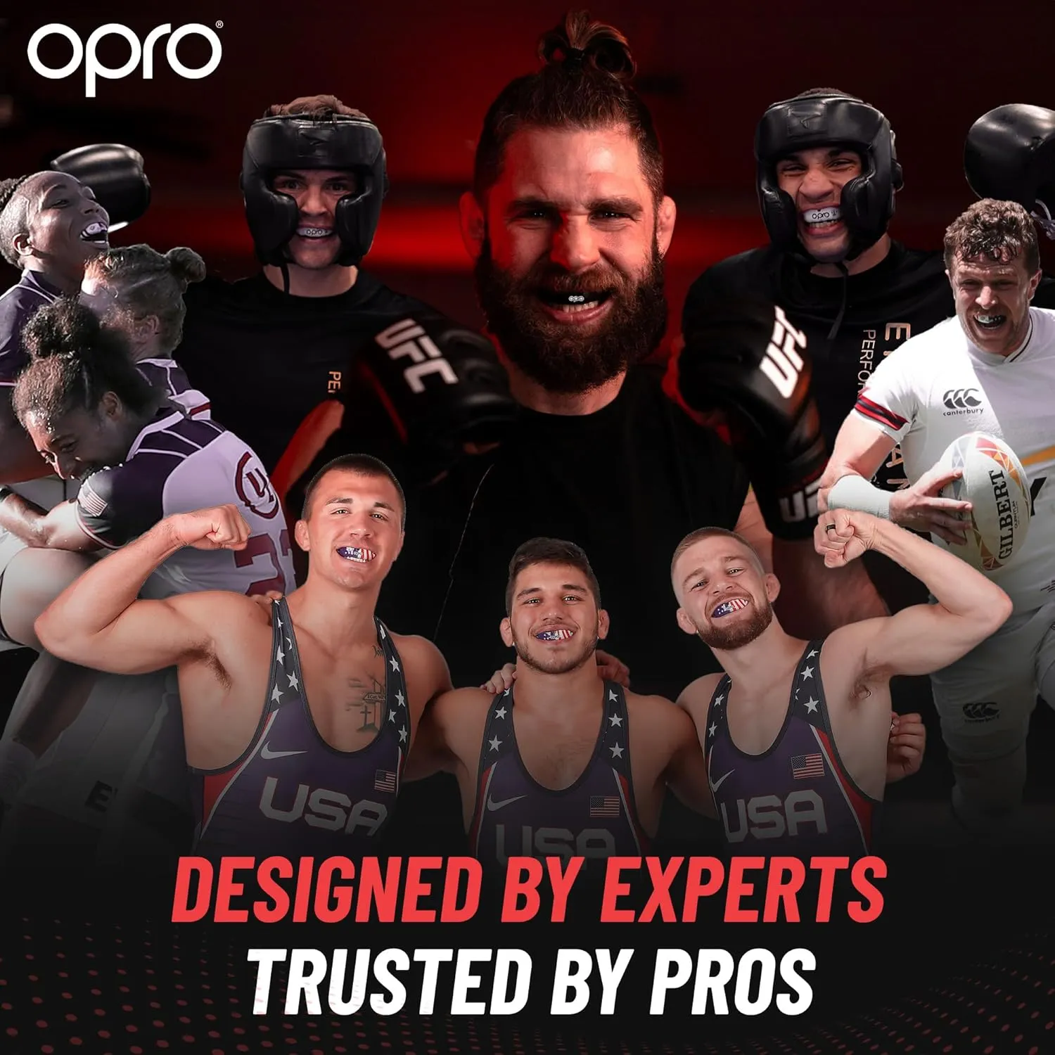 OPRO Gold Level Mouth Guard - Moldable Mouthguard with Premium Comfort Fit, and Multi-Layer Protection for Boxing, MMA, Rugby, Hockey, and Football Mouthpiece ?C Includes Case