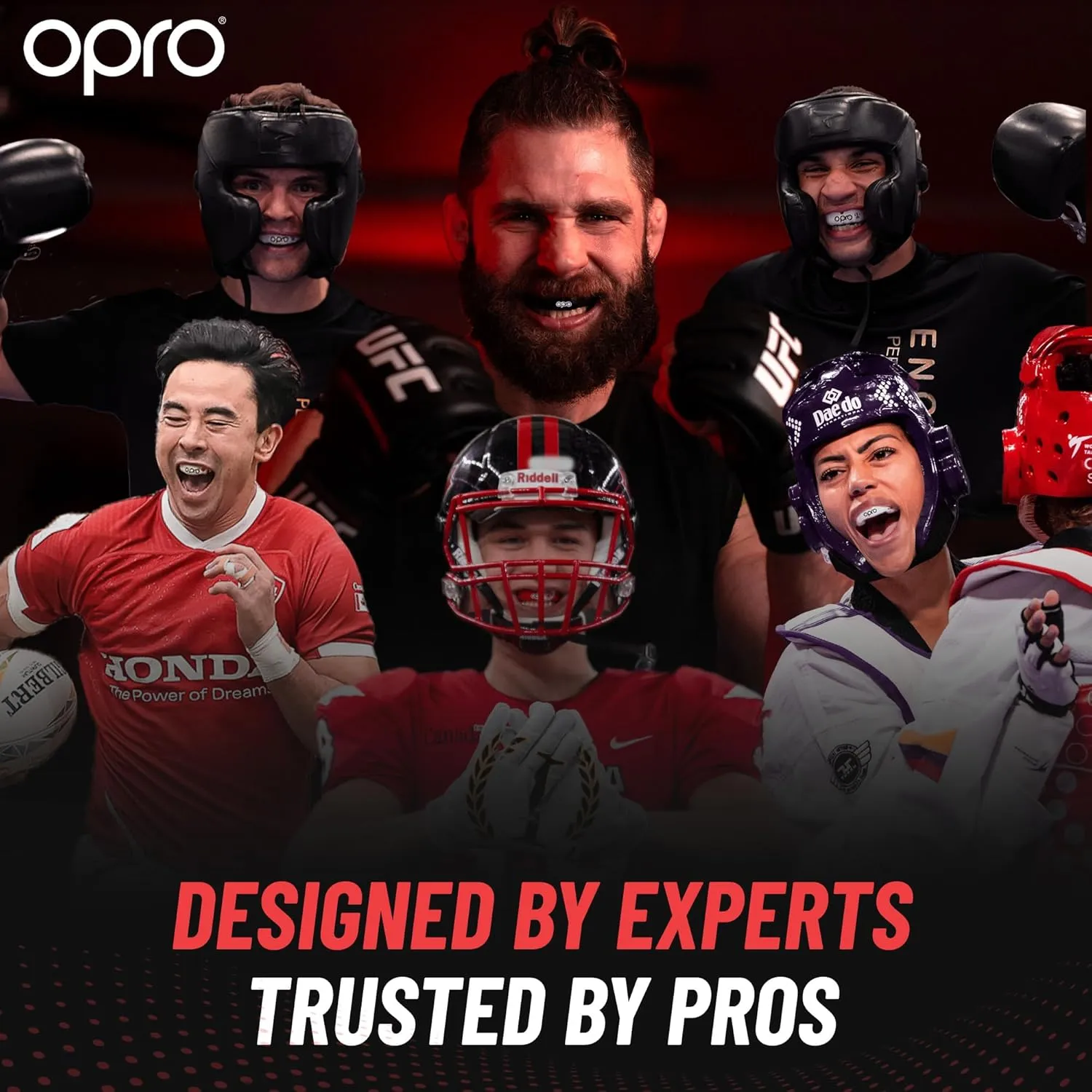 OPRO Instant Custom-Fit Mouth Guard, Dentist-Level Comfort, Protection & Fit - Moldable Mouthguard for Football, Boxing, Rugby, MMA, BJJ, UFC Mouth Piece- Includes Mouth Guard Case (UFC Black, Adult)