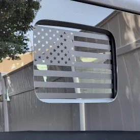 Rear Middle Window American Flag Decal for Jeep Gladiator JT 2020 2021 2022 2023 2024 2025 Truck Back Center Sliding Window Glass USA Flag Vinyl Sticker Exterior Accessories(Matte Black)