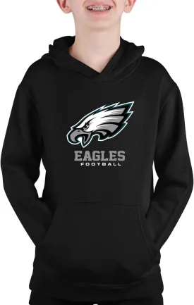 Team Fan Apparel Youth NFL Ultimate Fan Logo Fleece Hooded Sweatshirt -Tagless Football Pullover for Kids - Officially