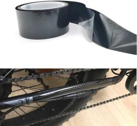 TURBOOST Bike Frame Protection Tape Sticker Vinyl Wrap Skin, MTB Paint Chainstay Chain Guard Corner Protector Film, Carbon Filter Pattern, 3m (120) Length, Various Width Option
